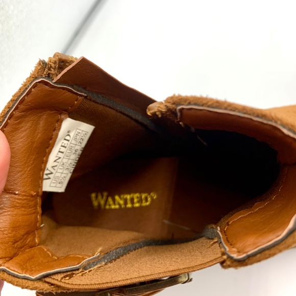 Wanted “CINDER” brown/tan heeled zipper/buckle boho grunge, Lug sole ankle boots - Picture 12 of 13